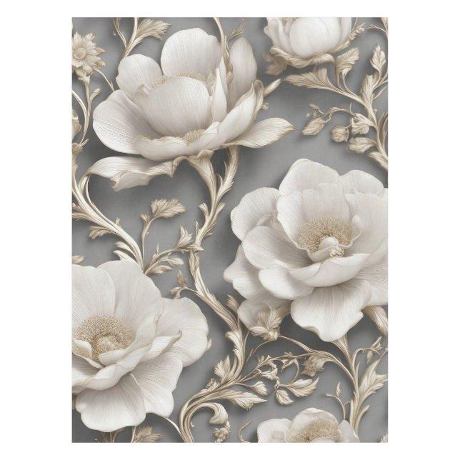 Mantel Flores blancas (Anverso)