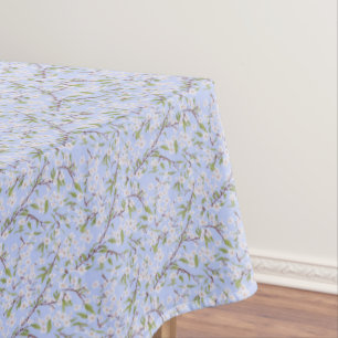 Mantel Flores blancas en azul