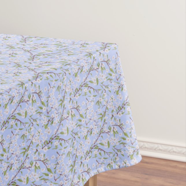 Mantel Flores blancas en azul (In Situ)