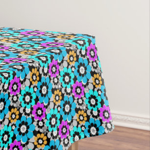 Mantel Flores coloridas margaritas Azul Turquesa Purpura