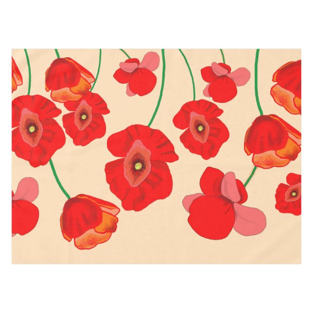 Mantel Flores de amapola roja (Frente (Horizontal))