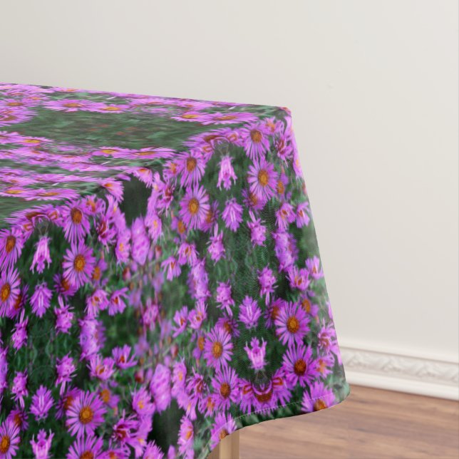Mantel Flores de Aster Rosado de Otoño Resumen Arte (In Situ)