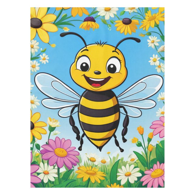 Mantel Flores de color de abeja personalizado (Anverso)