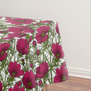 Mantel flores de cosmos rosadas
