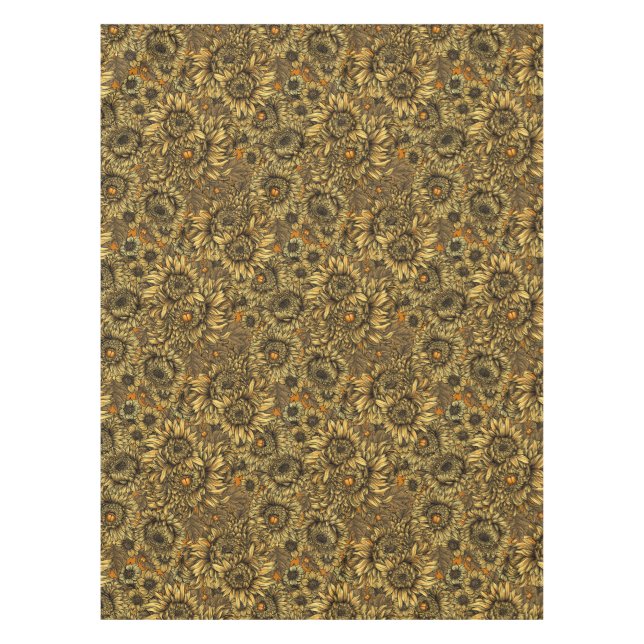 Mantel Flores de crisantemo amarillo y escarabajos naranj (Anverso)