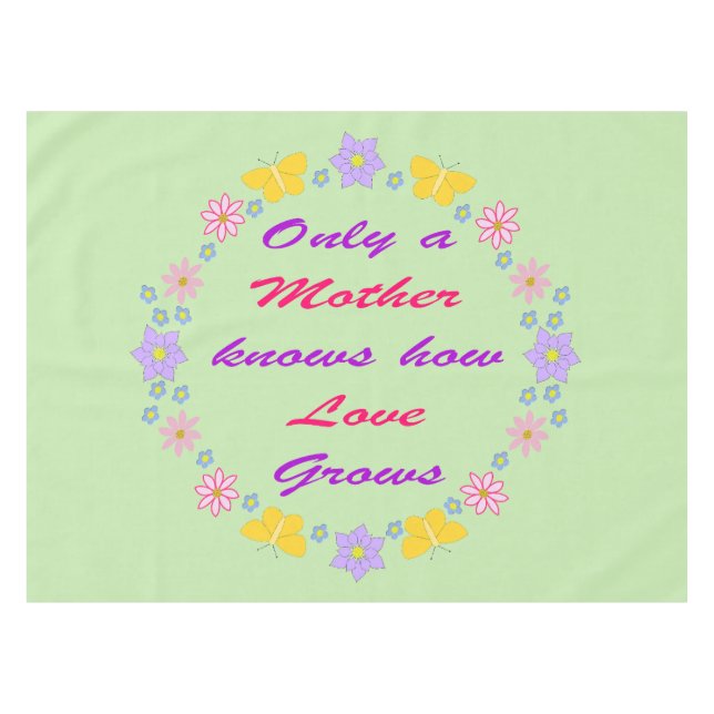 Mantel Flores de Día de la Madre y mariposas (Frente (Horizontal))