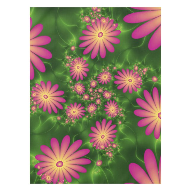 Mantel Flores de fantasía rosa arte fractal abstracto mod (Anverso)