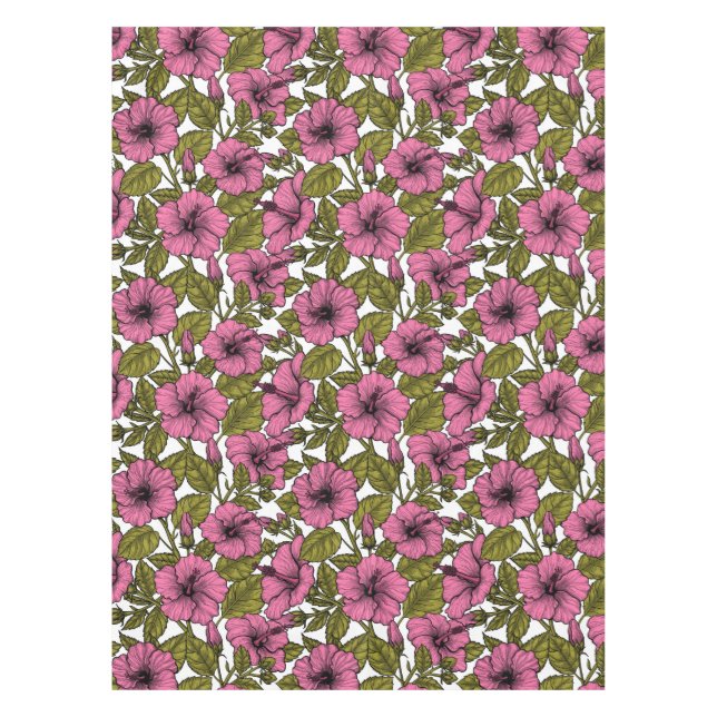 Mantel Flores de hibiscos rosas (Anverso)