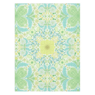 Mantel Flores de jardín retro en verde y amarillo