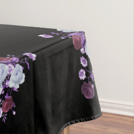 MANTEL FLORES DE LILA, FONDO NEGRO