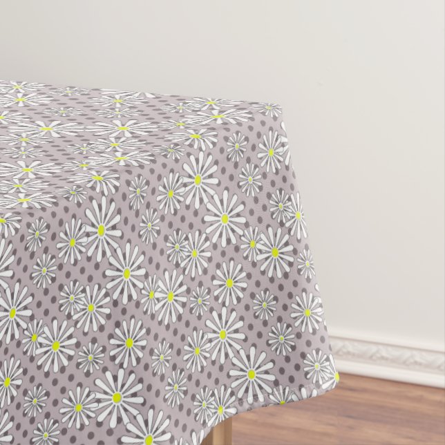 Mantel Flores de margarita blanca sobre un punto de polka (In Situ)