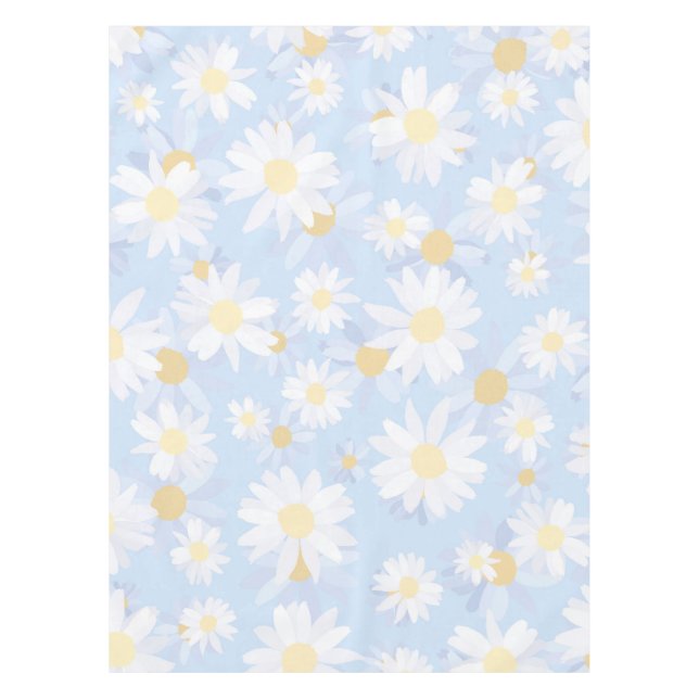 Mantel Flores de margarita blanca y azul (Anverso)