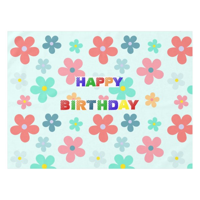 Mantel Flores de margarita coloridas sencillas y modernas (Frente (Horizontal))