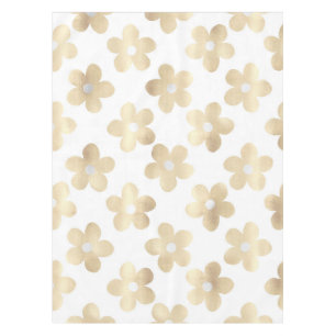 Mantel Flores de margarita de oro blanco retro