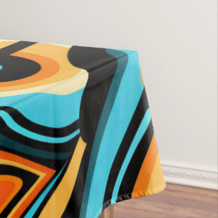 Mantel Flores de onda abstractas de negrita Azure Cobalt 