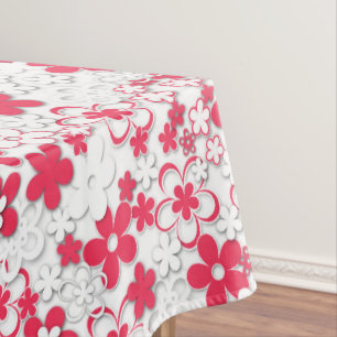 Mantel Flores de papel rojo y blanco