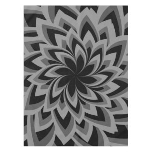 MANTEL FLORES DE PINO NEGRO Y BLANCO