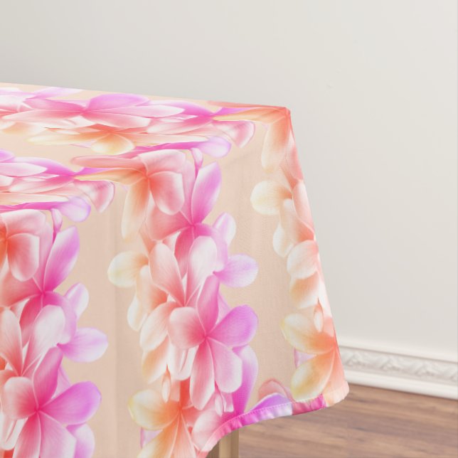 Mantel Flores de Plumeria Naranja rosado Tablecloth (In Situ)