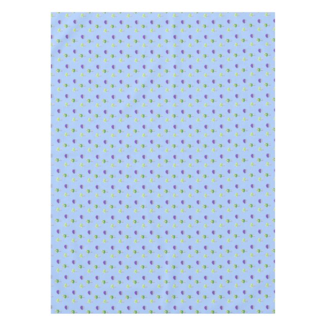 Mantel Flores de primavera en macetas de chinoiserie azul (Anverso)