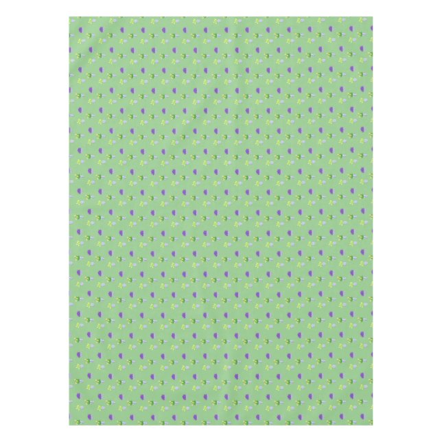 Mantel Flores de primavera en macetas de chinoiserie verd (Anverso)