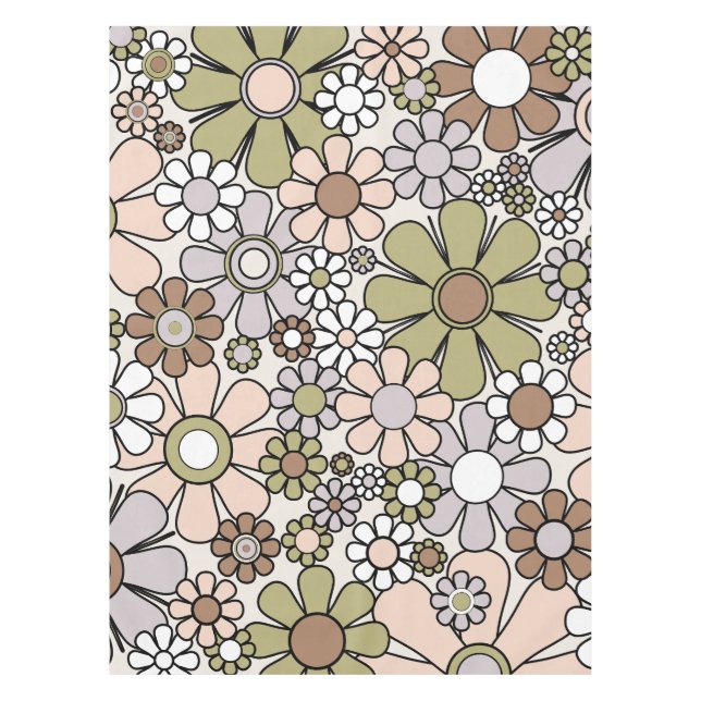 Mantel Flores de retro Garden de 60 años 70 Floral de pri (Anverso)
