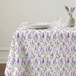 Mantel Flores de Salvia Púrpura Verde Lavanda