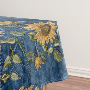Mantel Flores De Sol En Faux Denim