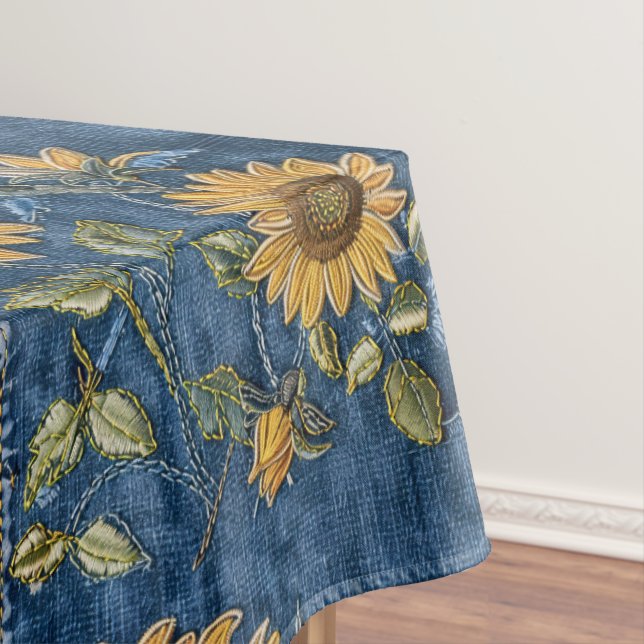 Mantel Flores De Sol En Faux Denim (In Situ)
