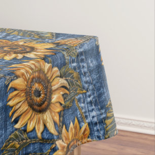Mantel Flores De Sol En Faux Denim