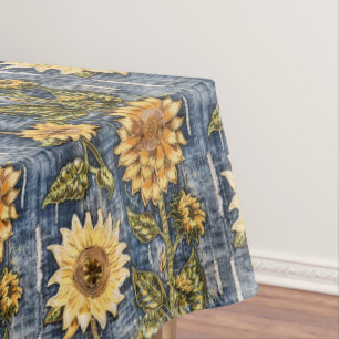 Mantel Flores De Sol En Faux Denim