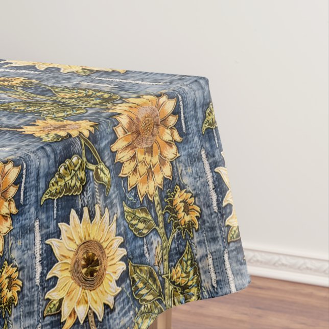 Mantel Flores De Sol En Faux Denim (In Situ)