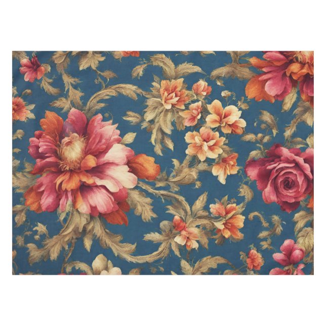 Mantel Flores de Vintage Grande italianas exquisitas (Frente (Horizontal))