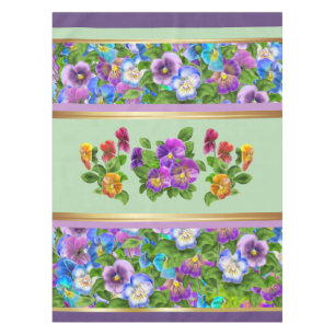 Mantel Flores de Violeta Pensativa Acuarela Floral Cottag