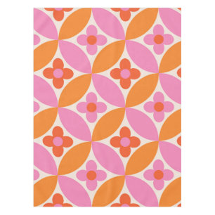 Mantel Flores en círculos rosa naranja de mediados de sig