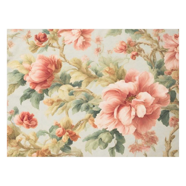 Mantel Flores Exquisitas Y Sorprendentes, Hojas. Pintura (Frente (Horizontal))