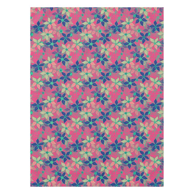 Mantel Flores florales sin foco patrón verano brillante r (Anverso)