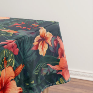 Mantel Flores Hibiscus, Patrón Floral Tropical