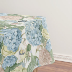 Mantel Flores, hortensias, rosas añejos, rosas rosas rosa