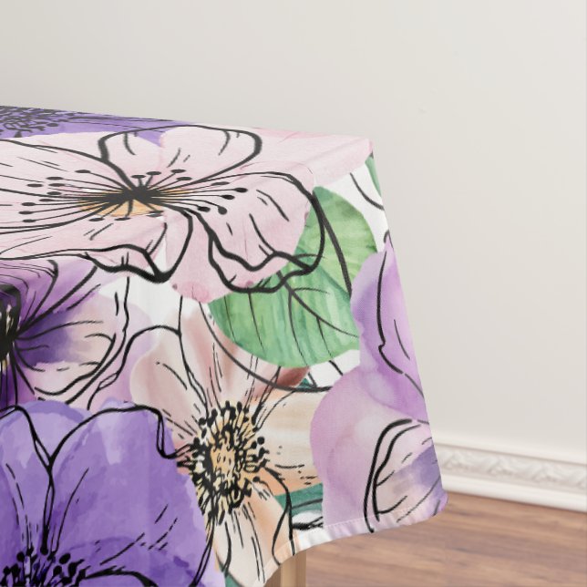 Mantel Flores moradas y rosas (In Situ)