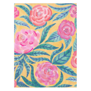 Mantel Flores Naranjas rosas dejan un patrón de acuarela