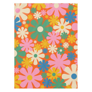 Mantel Flores retro Patrón floral multicolor de los años 