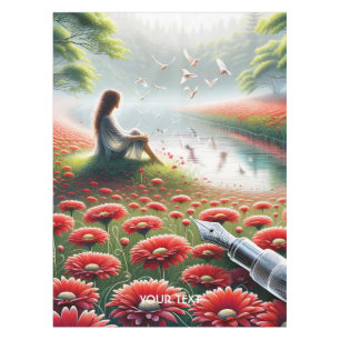 Mantel Flores rojas Chicas de fantasía