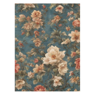 Mantel Flores rojas de coral exquisito blanco y exuberant