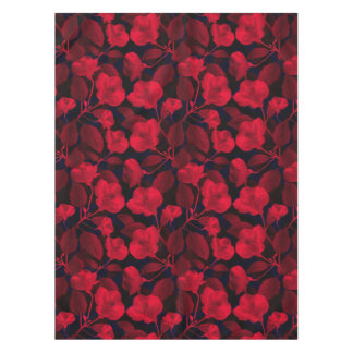 Mantel Flores Rojas En Negro