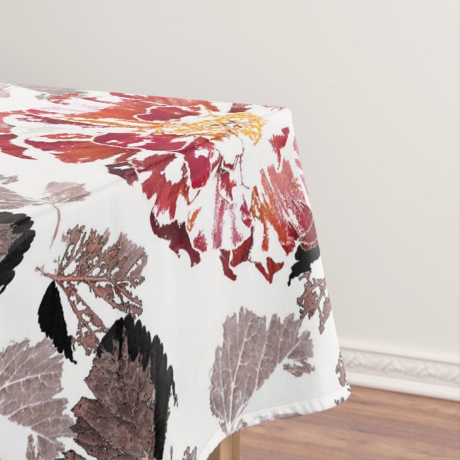Mantel Flores rojas, florales, retro, rojas y blancas (In Situ)