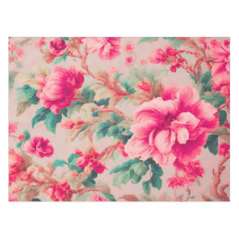Mantel Flores rosa brillante refinadas y elegantes, hojas