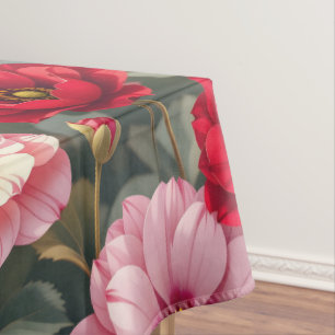 Mantel Flores rosadas, rojas y malvas