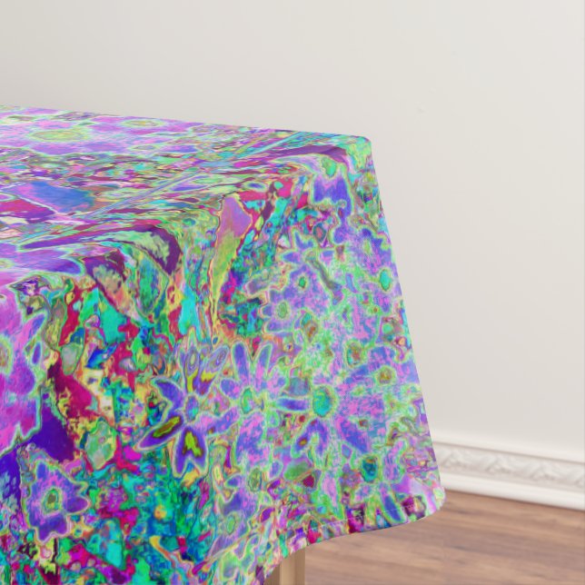 Mantel Flores rosadas y moradas trippy (In Situ)