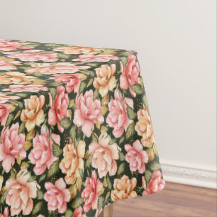 Mantel Flores rosas y amarillas. Patrón romántico