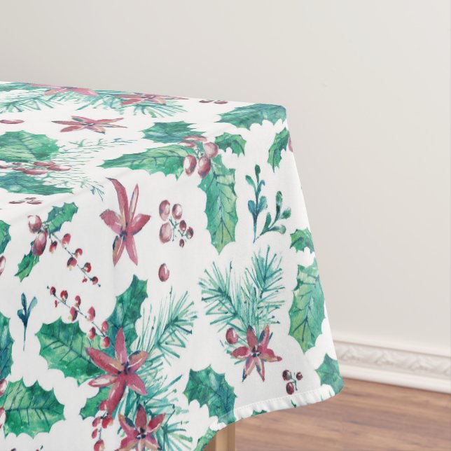 Mantel Flores rosas y Holly Berries (In Situ)